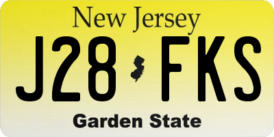 NJ license plate J28FKS