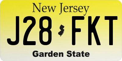 NJ license plate J28FKT