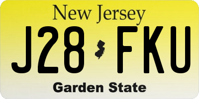 NJ license plate J28FKU