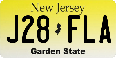 NJ license plate J28FLA