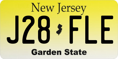 NJ license plate J28FLE
