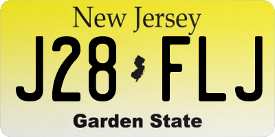 NJ license plate J28FLJ