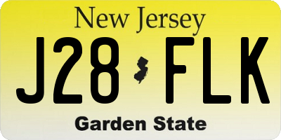 NJ license plate J28FLK