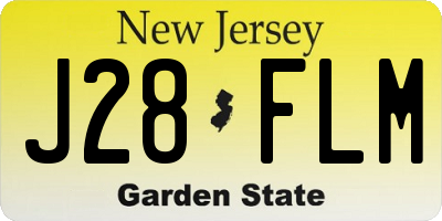 NJ license plate J28FLM