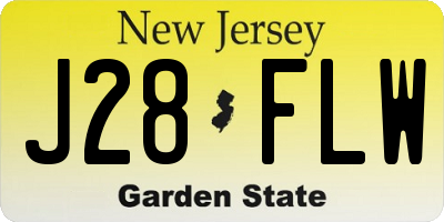 NJ license plate J28FLW