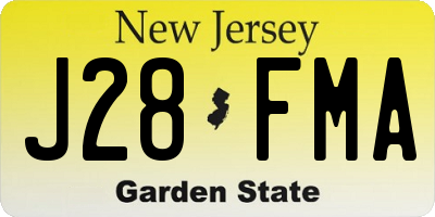 NJ license plate J28FMA