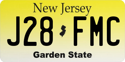 NJ license plate J28FMC