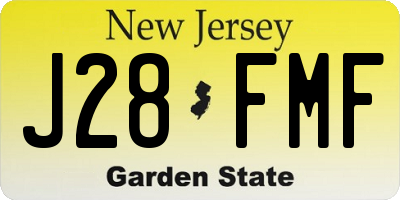 NJ license plate J28FMF