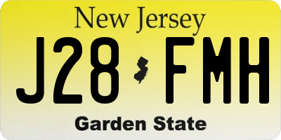 NJ license plate J28FMH