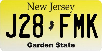 NJ license plate J28FMK