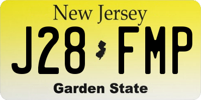 NJ license plate J28FMP