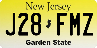 NJ license plate J28FMZ