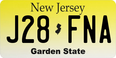 NJ license plate J28FNA
