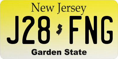 NJ license plate J28FNG
