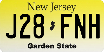 NJ license plate J28FNH