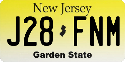 NJ license plate J28FNM