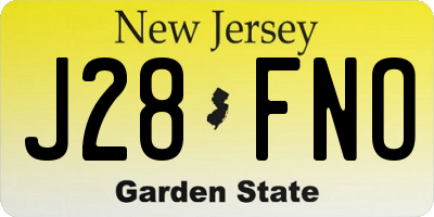 NJ license plate J28FNO