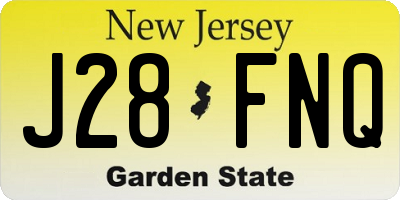 NJ license plate J28FNQ