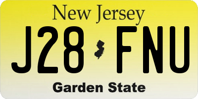 NJ license plate J28FNU