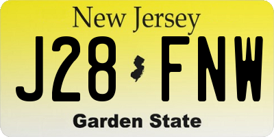 NJ license plate J28FNW