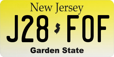 NJ license plate J28FOF