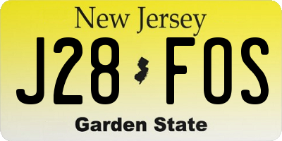 NJ license plate J28FOS
