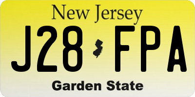 NJ license plate J28FPA