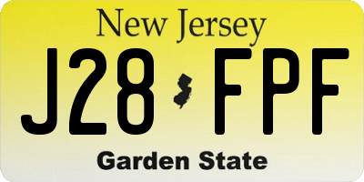 NJ license plate J28FPF