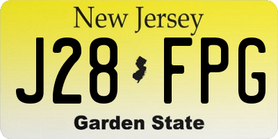 NJ license plate J28FPG