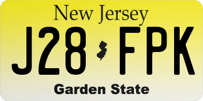 NJ license plate J28FPK