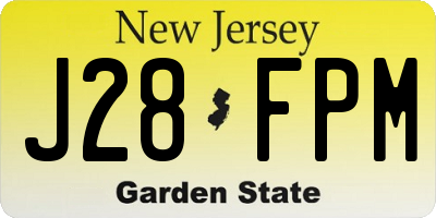 NJ license plate J28FPM