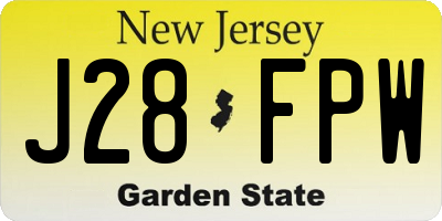 NJ license plate J28FPW