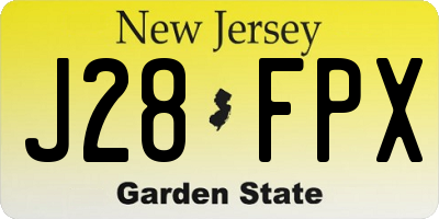 NJ license plate J28FPX