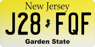 NJ license plate J28FQF