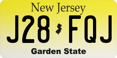 NJ license plate J28FQJ