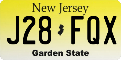 NJ license plate J28FQX