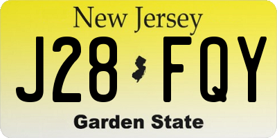 NJ license plate J28FQY