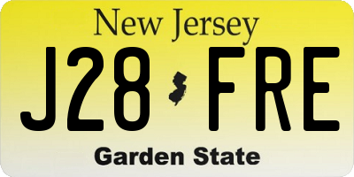 NJ license plate J28FRE