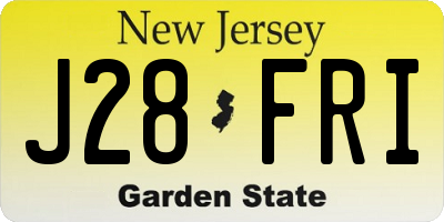 NJ license plate J28FRI
