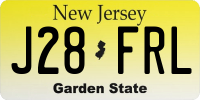 NJ license plate J28FRL