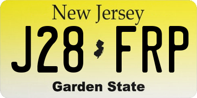 NJ license plate J28FRP