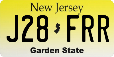 NJ license plate J28FRR