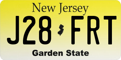 NJ license plate J28FRT