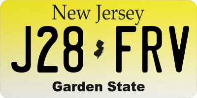 NJ license plate J28FRV