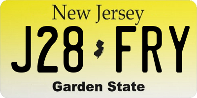 NJ license plate J28FRY