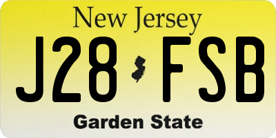 NJ license plate J28FSB