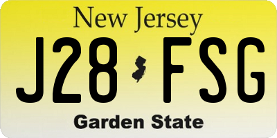 NJ license plate J28FSG