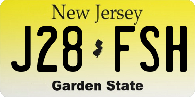 NJ license plate J28FSH