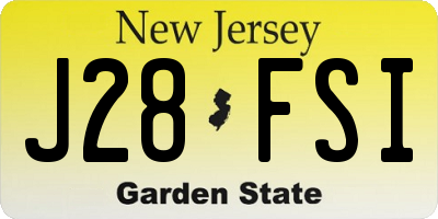 NJ license plate J28FSI