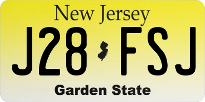 NJ license plate J28FSJ